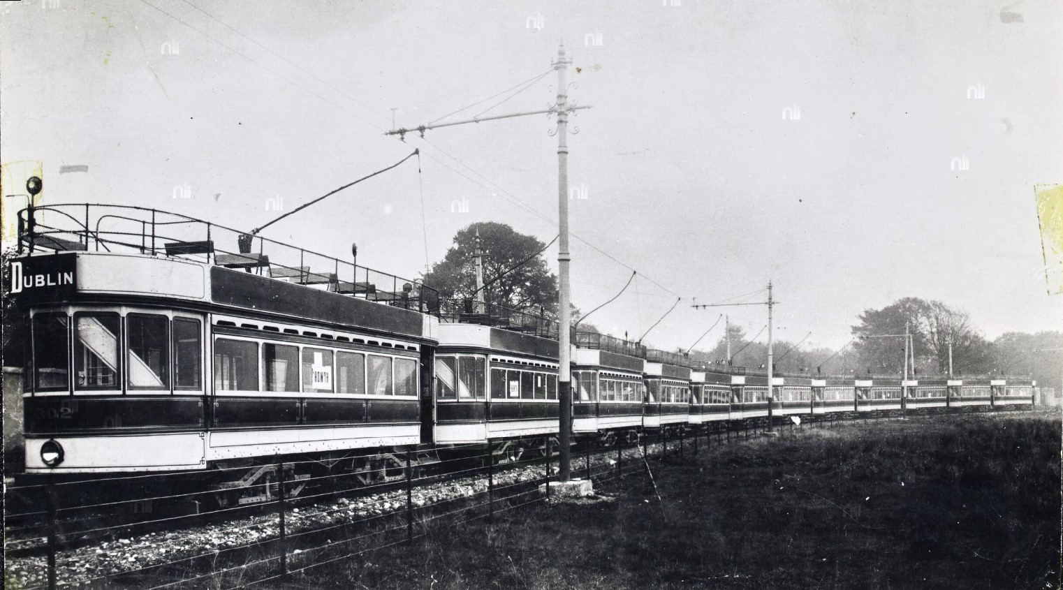 Clontarf to Howth line with all 12 trams in one picture.