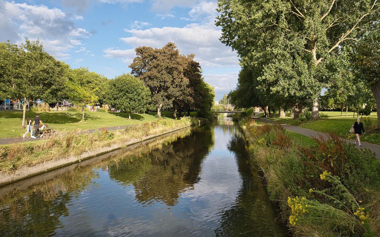 Griffith Park and river Tolka, Dublin 9