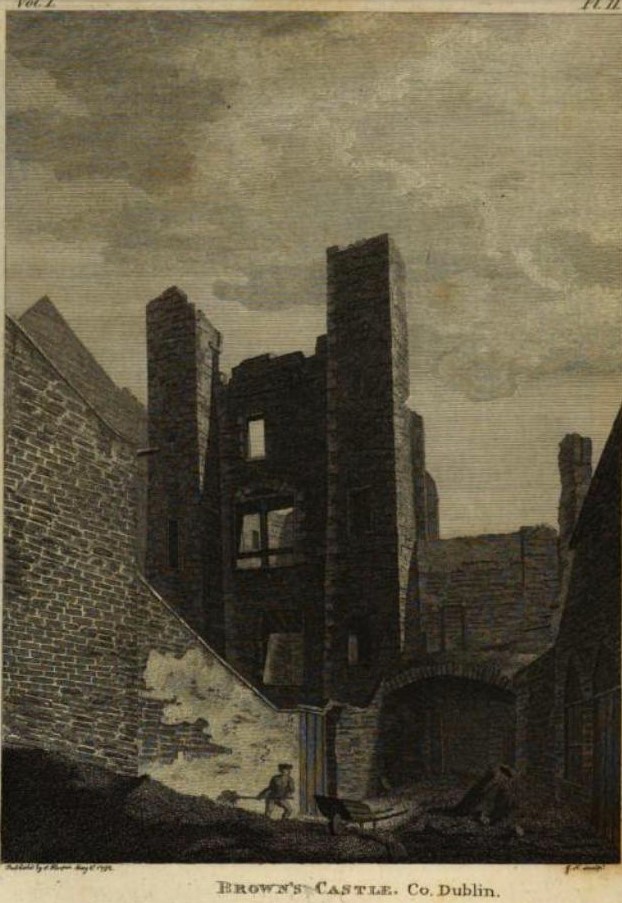 Browne's Castle, Dublin. Sketch from The Antiquities of Ireland By Francis Grose, 1791