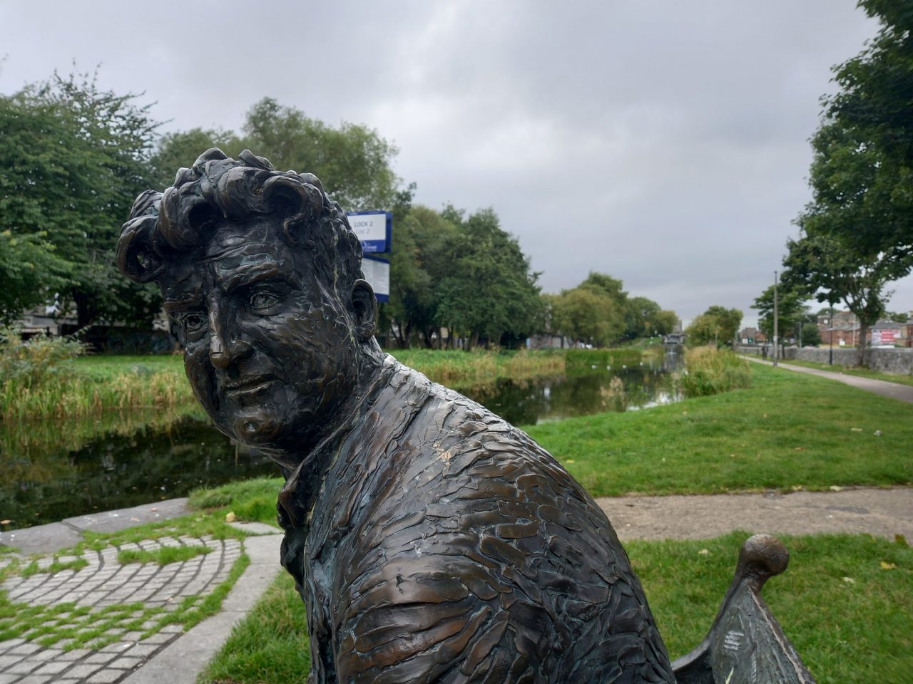 Sculpture of Brendan Behan by John Coll, Royal Canal, Drumcondra, Dublin 9