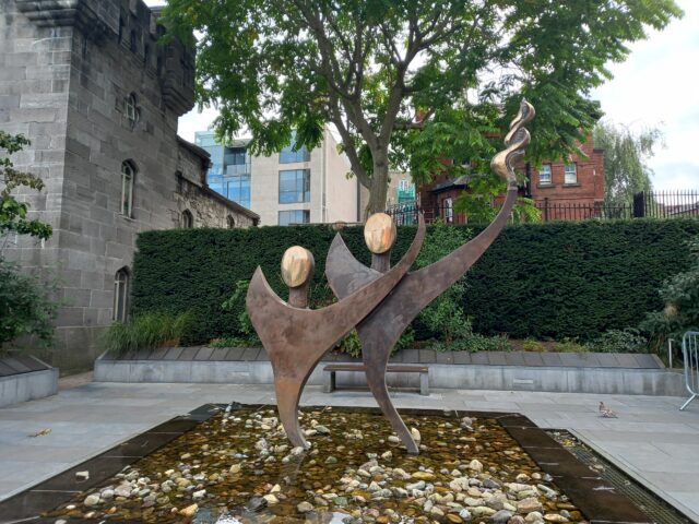 Special Olympics 2003 Sculpture by John Behan, Dubh Linn Garden, Dublin Castle, Dublin