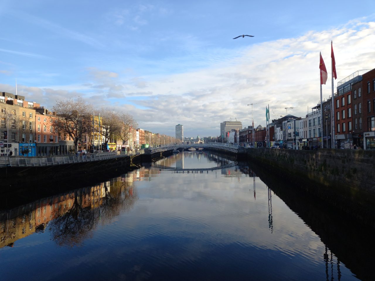 The River Liffey, Ha'penny Bridge, Dublin 1 and Dublin 2