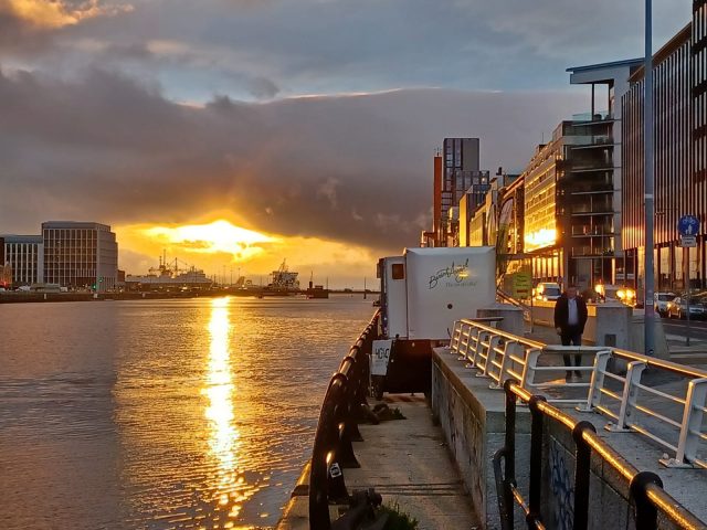 Dublin Port view from the Liffey quays, Dublin 2